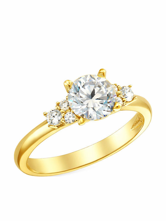 Ioannis Kosmima Single Stone Ring From 9K Gold With Zircon MSD-921770Y