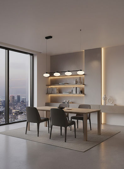 Black LED Pendant Ceiling Light with Warm White Light