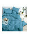 To megalo pazari Duvet Cover Set 160x240cm Single With Pillowcase Turquoise