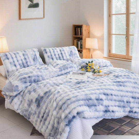 To megalo pazari Duvet Cover Set 160x240cm Single With Pillowcase Light Blue