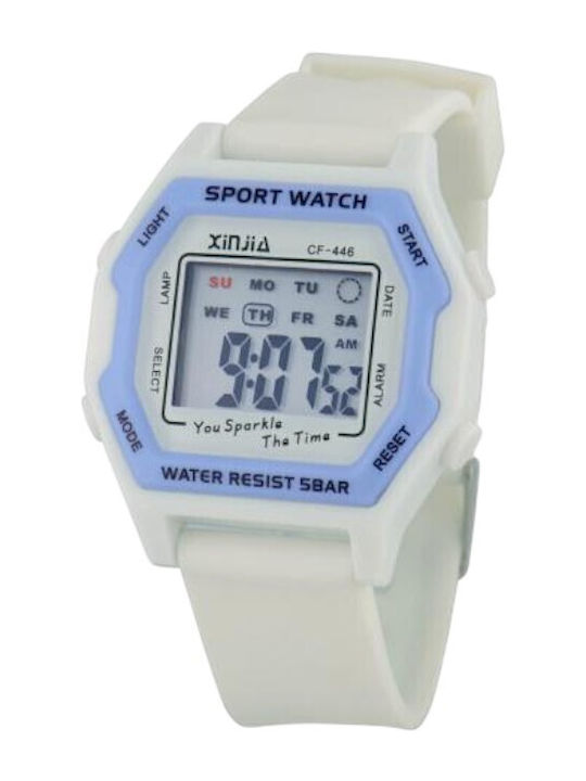 Digital Womens Watch 36mm Battery with White Ru...