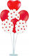 Set of 7 Red Heart Balloons