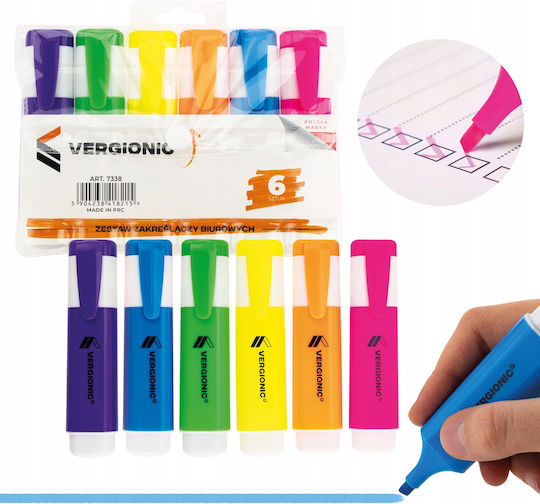 Vergionic Vergionic Markers Für Unterstreichen Pastellfarben Set 6 Stück