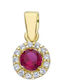Mentzos Hängender Charm Rosette aus 14K Gold Rote