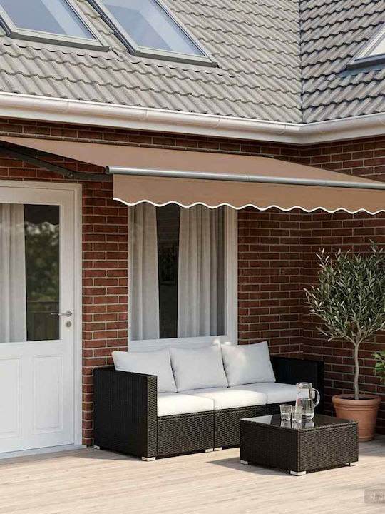vidaXL Terrace Tent with LEDs Brown 4x2m