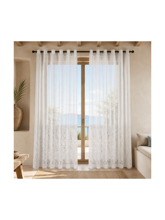 My Home Luxury Куртина с Копчета Бяла 270x270см