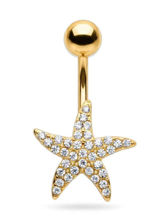 Rebekka Bauchnabel Piercing aus Vergoldetem Stahl