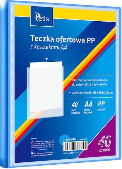 Pp Presentation Folder 40 Sleeves A4 Blue