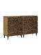Holzsideboard mit Schubladen Braune 120x33x75cm