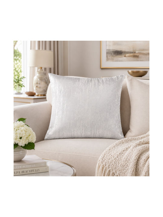 My Home Luxury Decorative Pillow Case Silver 45x45cm