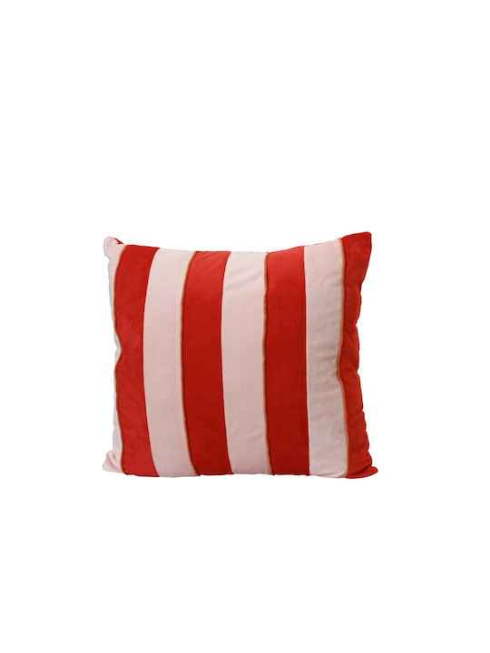 Kaemingk Μαξιλάρι Καναπέ Stripe Κόκκινο-εκρου 45x45εκ.