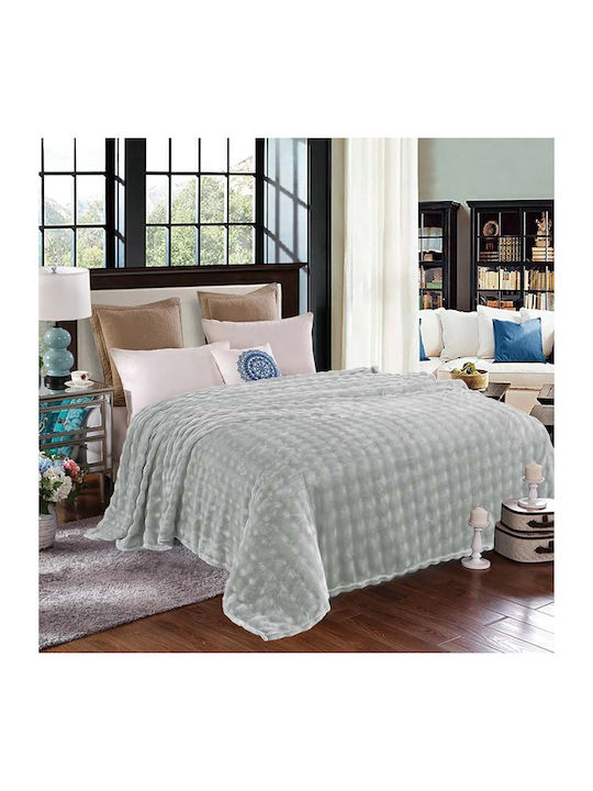 Το μεγάλο παζάρι Super Soft Extra Κουβέρτα Βελουτέ Μονή 160x240εκ. Γκρι