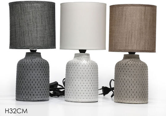 AGC Ceramic Table Lamp with Grey Shade and Base