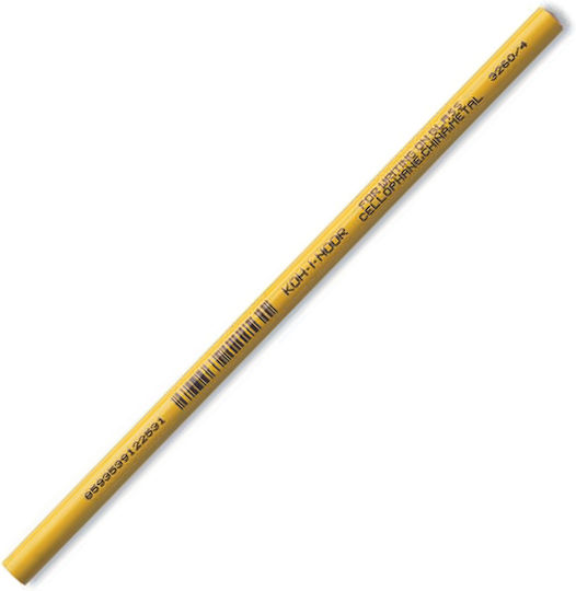 Pencil Glass Plastic Metal Yellow Box of 12 Pieces
