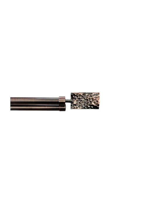 To megalo pazari Extendable Metallic Single Curtain Pole Φ19mm 160-300cm Bronze