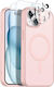 Northjo 5 in 1 Protection Set 360 Full Cover Plastic Pink iPhone 15