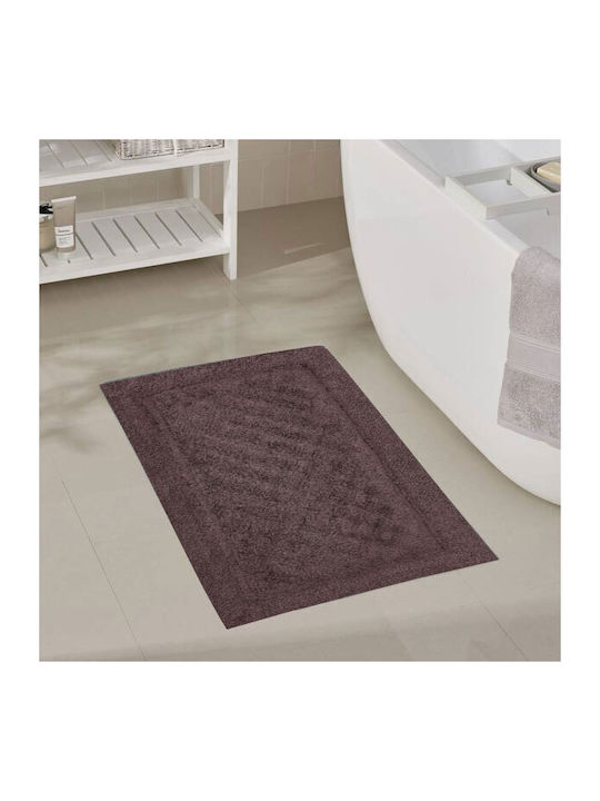 SpitiBazaar Αντιολισθητικό Πατάκι Μπάνιου Βαμβακερό SD-3992 Καφέ 50x80εκ.