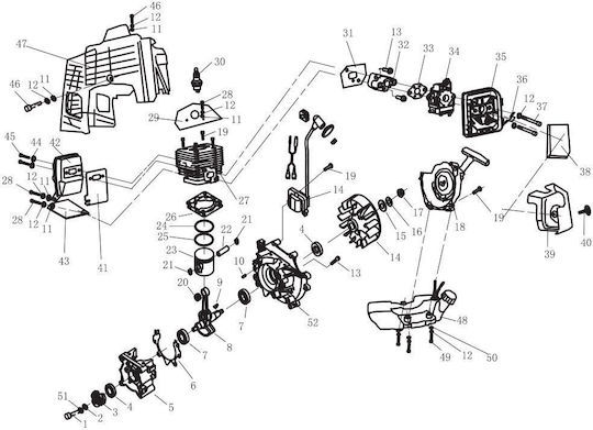 Cresman Ersatzteil für Grasschneider 662r Motor Nr 49 Schraube M5*25