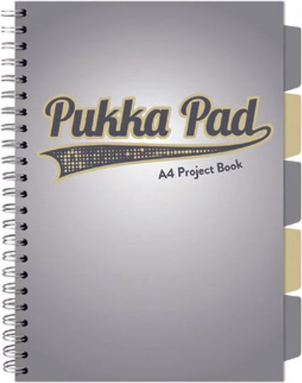 Pukka Pad Caiet Spiral A4 Cu Dungi Gri
