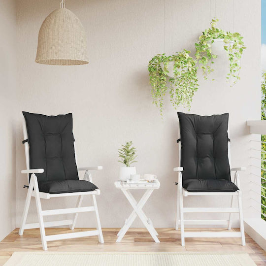 vidaXL Perna Scaunului De Grădină Cu Spătar Melanj Negru 2 Buc 50x120 Cm