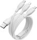 Ultra-fast One-to-three Изтеглящ Се Захранващ И Данни Кабел Usb Към Micro-usb Lightning Usb Type-c 3.5a 1.3m Бял