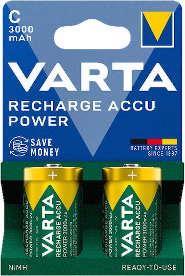Varta Power C 3000mAh NiMH Baterie Reîncărcabilă Cilindrică 2 Bucăți