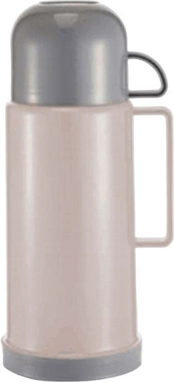 Holstar Plastic / Glass Thermos Glass 1lt Beige with Handle