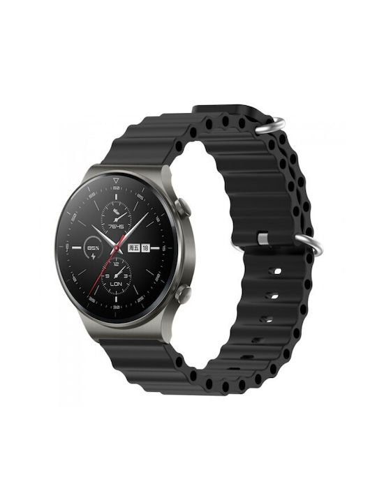 Tragbare Bänder Ocean Silikon Amazfit Bip 6 46mm 22mm Schwarz