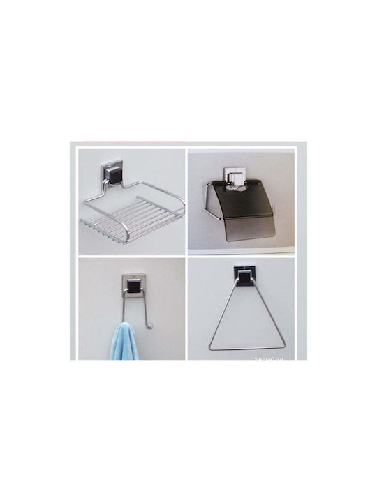 SteweHome Wall Mounted Bathroom Accessory Set Metal White 4 Pieces