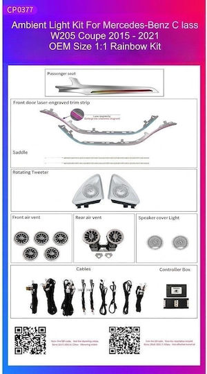 Ατμοσφαιρικός Φωτισμός Mercedes C Class Coupe W205 2015-2021 Ambient Light Kit 1:1