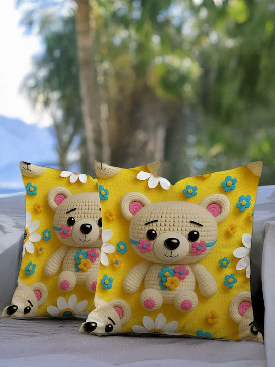 SteweHome Kids Decorative Pillow Case Yellow