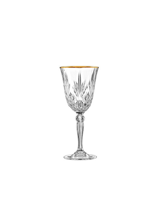 Novaker Melodia Glass for White Wine made of Crystal in Gold Colour KP780