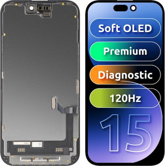 MP Οθόνη με Μηχανισμό Αφής για Apple Iphone 15 (Μαύρο)