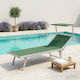 Green Aluminum Beach Sunbed with Shader 186x61x70cm
