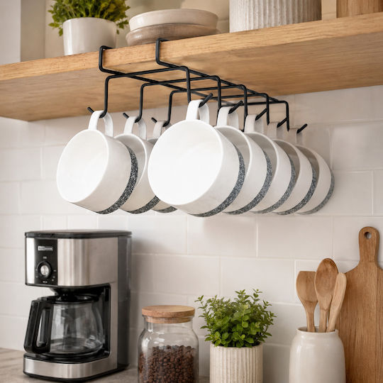ForHome Βάση για Κούπες Μεταλλική 28x18εκ. Μαύρη