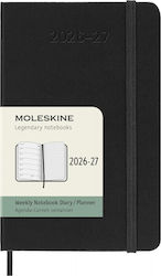Moleskine Classic Planner 2026 2027 Weekly Horizontal 18 Month Black Pocket 9x14 Hard Cover 8056999279851