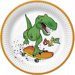 Farfurii Din Hârtie Dinozaur 18cm 8 Bucăți