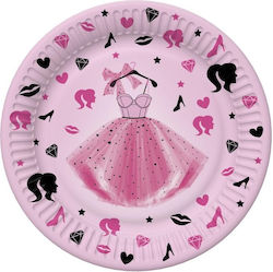 Princess Pink Kleid Teller 18cm 8 Stück