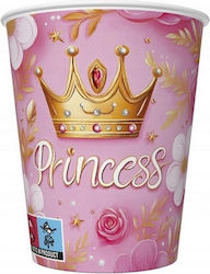 Pink Papierbecher Prinzessinnenkrone Geburtstag 250ml 8 Stück