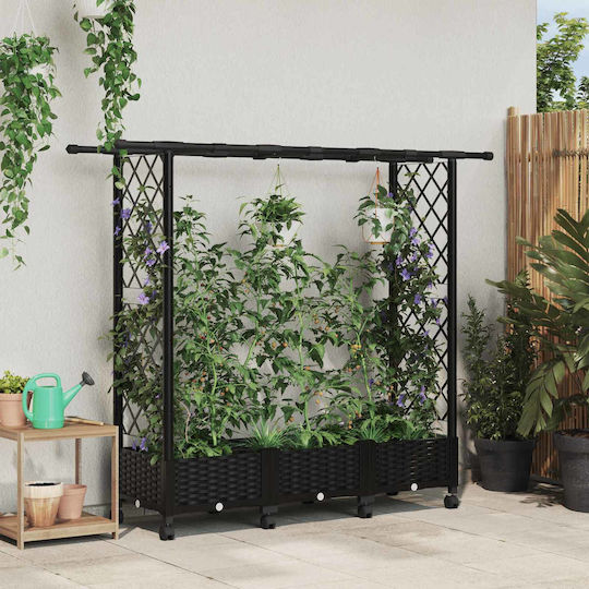 vidaXL Kunststoff Blumenkasten Schwarz 164x40x127cm