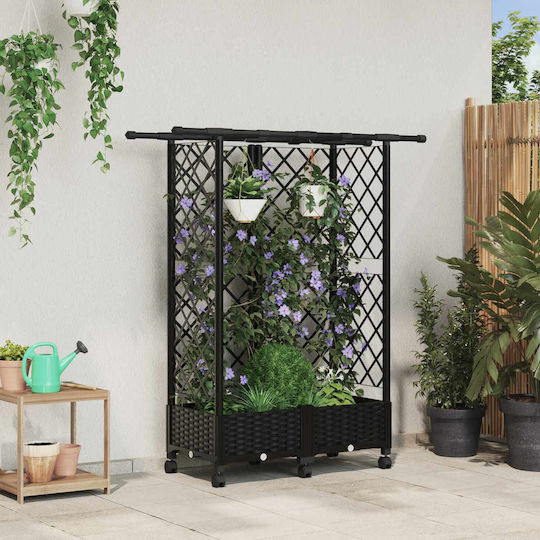 vidaXL Kunststoff Blumenkasten Schwarz 124x40x127cm