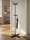 SteweHome Metallic Black Coat Rack 170cm