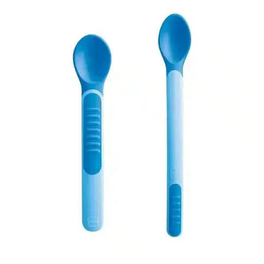 Mam Baby Spoon Set with Heat Sensing in Case for 6+ Months Light Blue 2 Pieces