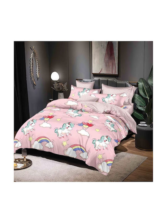To megalo pazari Kinderbettbezug Set Für Kinderbett Mit Kissenbezug Baumwollene Flanell 160x240cm