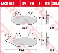 Trw Zf Brake Pads Kh135 Sinter Offroad Kawasaki Klx 125 '10-'13 Kx 125 250 500 '89-'93 Kdx 200/250 '93-'94 Klx '09-'17 Suzuki Rm 125/250 '87-'95 Rm-x 250 '89-'95 Yamaha Yz 125/250 2t '89-'