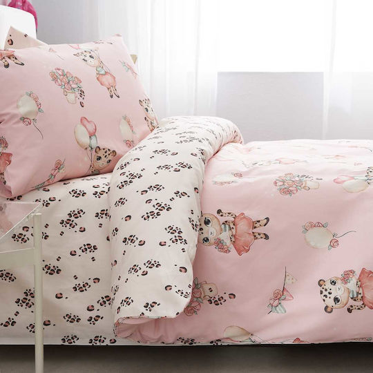 Vesta Home Kinderbettlaken Set Mit Gummizug Baumwolle Leopard 100x200cm