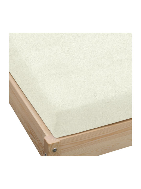 KZ Bed Sheet King Size With Rubber Hugger 180x200cm Ecru