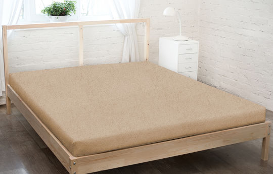 KZ King Size Bettlaken mit Gummibettlaken 200x220cm Cappuccino