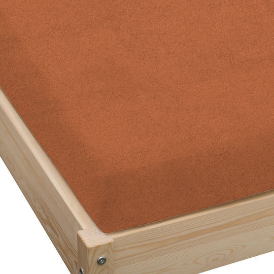 KZ Super King Bettlaken mit Gummibettlaken 160x200cm Rust