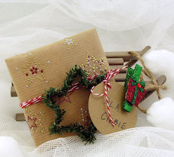 Decorative Stickers Golden Green Christmas Trees 44pcs